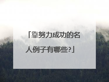 靠努力成功的名人例子有哪些?