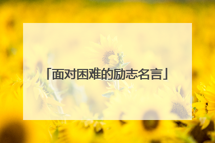 面对困难的励志名言