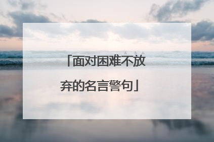 面对困难不放弃的名言警句