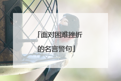 面对困难挫折的名言警句