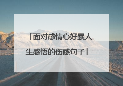 面对感情心好累人生感悟的伤感句子
