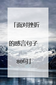 面对挫折的感言句子80句