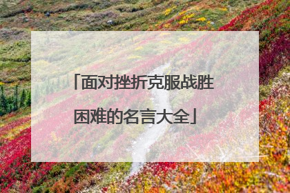 面对挫折克服战胜困难的名言大全