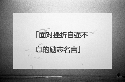 面对挫折自强不息的励志名言