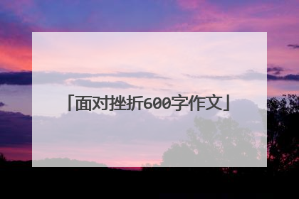 面对挫折600字作文