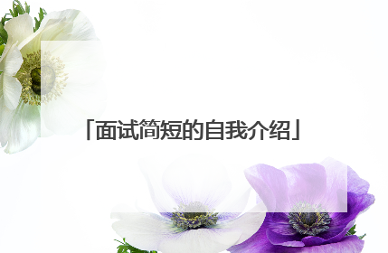 面试简短的自我介绍