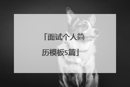面试个人简历模板5篇