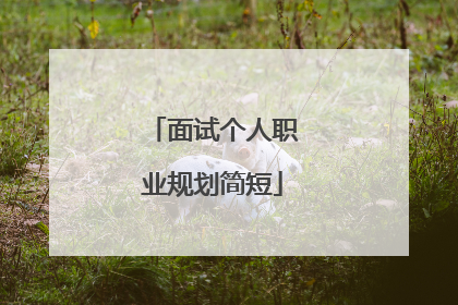 面试个人职业规划简短