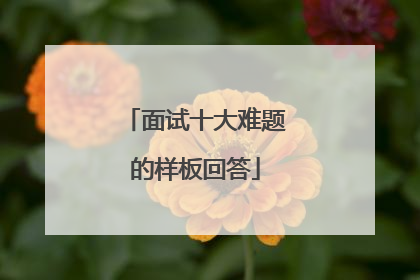 面试十大难题的样板回答
