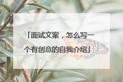 面试文案，怎么写一个有创意的自我介绍