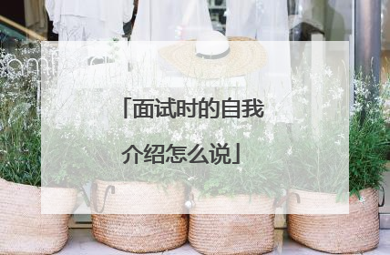 面试时的自我介绍怎么说