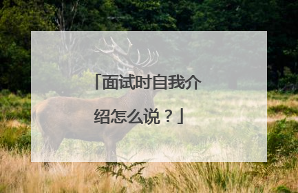 面试时自我介绍怎么说？