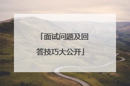 面试问题及回答技巧大公开