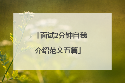 面试2分钟自我介绍范文五篇