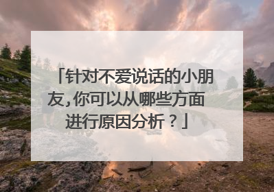 针对不爱说话的小朋友,你可以从哪些方面进行原因分析?