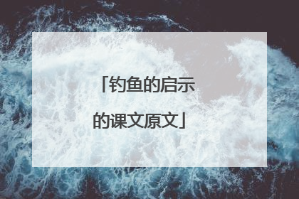 钓鱼的启示的课文原文