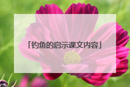 钓鱼的启示课文内容