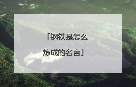 钢铁是怎么炼成的名言