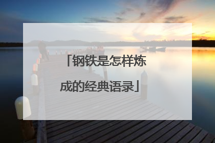 钢铁是怎样炼成的经典语录