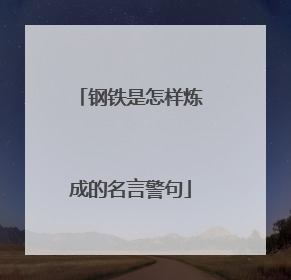 钢铁是怎样炼成的名言警句