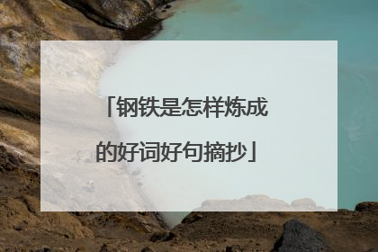 钢铁是怎样炼成的好词好句摘抄