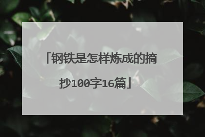 钢铁是怎样炼成的摘抄100字16篇