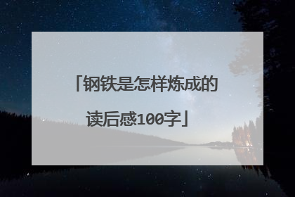 钢铁是怎样炼成的读后感100字
