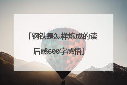 钢铁是怎样炼成的读后感600字感悟
