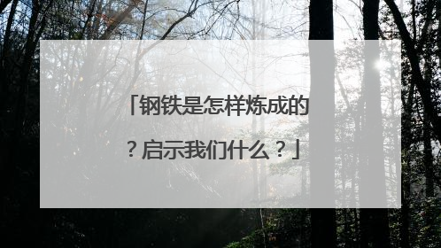 钢铁是怎样炼成的?启示我们什么?