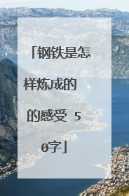 钢铁是怎样炼成的 的感受 50字