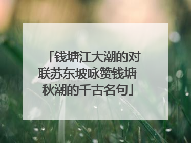 钱塘江大潮的对联苏东坡咏赞钱塘秋潮的千古名句