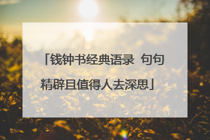 钱钟书经典语录 句句精辟且值得人去深思