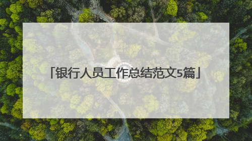 银行人员工作总结范文5篇