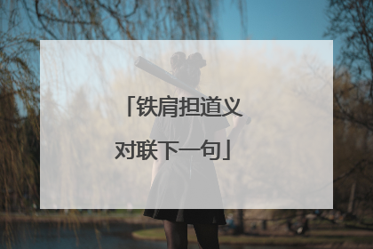 铁肩担道义对联下一句