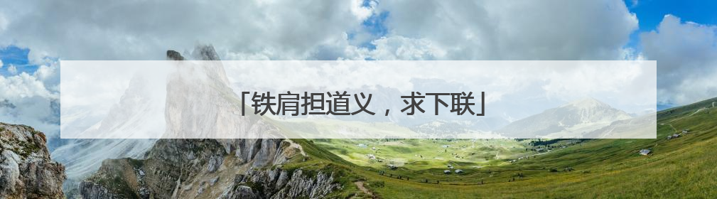 铁肩担道义,求下联