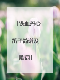铁血丹心笛子简谱及歌词