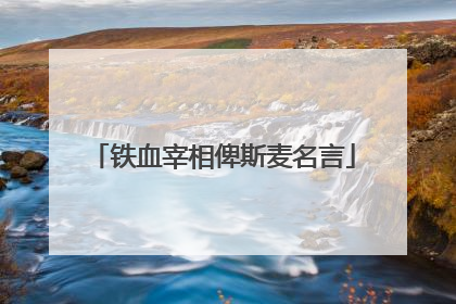 铁血宰相俾斯麦名言