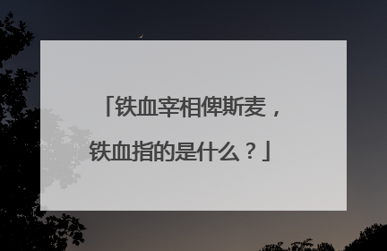 铁血宰相俾斯麦，铁血指的是什么？