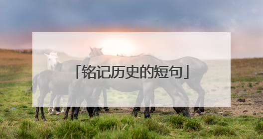 铭记历史的短句