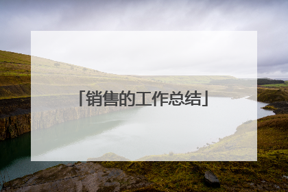 销售的工作总结