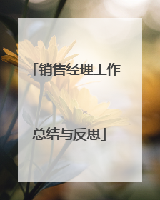 销售经理工作总结与反思