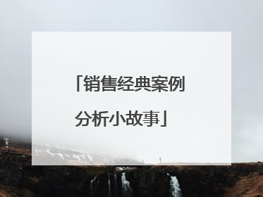 销售经典案例分析小故事