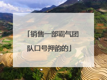 销售一部霸气团队口号押韵的