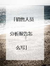 销售人员分析报告怎么写