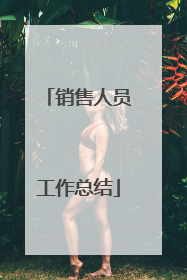 销售人员工作总结
