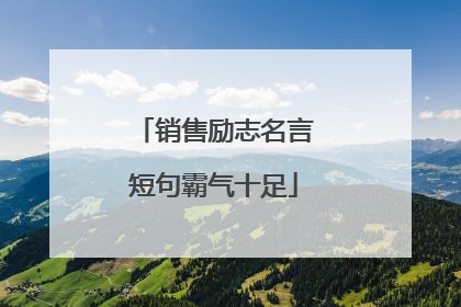 销售励志名言短句霸气十足