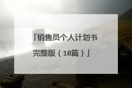 销售员个人计划书完整版(10篇)