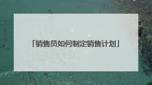 销售员如何制定销售计划
