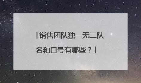 销售团队独一无二队名和口号有哪些？