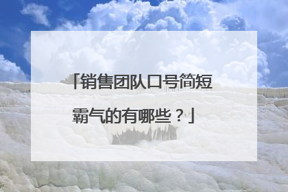 销售团队口号简短霸气的有哪些？